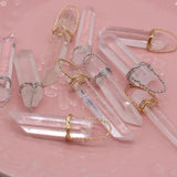 Natural Clear Quartz Crystal Point Pendulum for DIY Necklace Jewelry