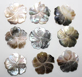 5PCS Natural Shell Carved Flower Shape Pendant for DIY Jewelry Making