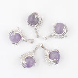 5Pcs Amethysts Pendants Men Women Dragon Claw Stone Bead Purple Crystal