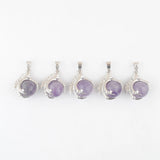 5Pcs Amethysts Pendants Men Women Dragon Claw Stone Bead Purple Crystal