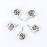 5Pcs Rhodochrosite Round Ball Pendants Dragon Claw Crystal Reiki Chakra