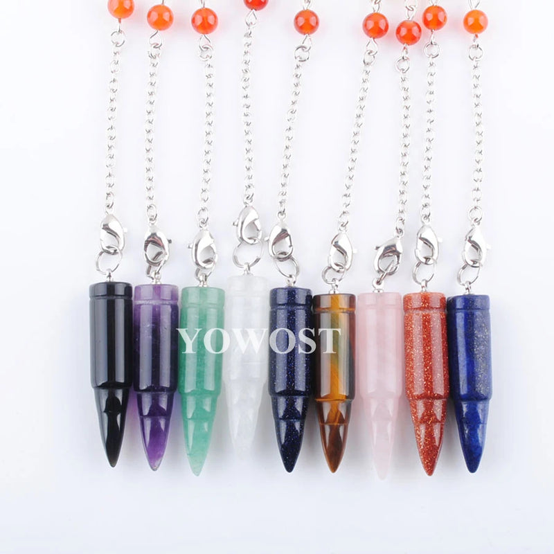5Pcs 7 Chakra Pendulum Reiki Healing Pendants For Dowsing Divination