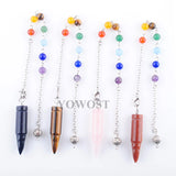 5Pcs 7 Chakra Pendulum Reiki Healing Pendants For Dowsing Divination