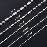 5Pcs Stainless Steel Long Beaded Chain Link Silver Choker DIY Jewelry Findings