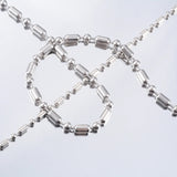 5Pcs Stainless Steel Long Beaded Chain Link Silver Choker DIY Jewelry Findings