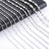 5Pcs Stainless Steel Long Beaded Chain Link Silver Choker DIY Jewelry Findings