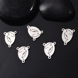 5Pcs Stainless Steel Catholic Virgin Mary Charms Three Hole Connectors
