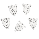 5Pcs Stainless Steel Catholic Virgin Mary Charms Three Hole Connectors
