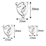 5Pcs Stainless Steel Catholic Virgin Mary Charms Three Hole Connectors
