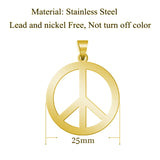 5Pcs Stainless Steel Peace Symbol Pendant Tag for DIY Necklace