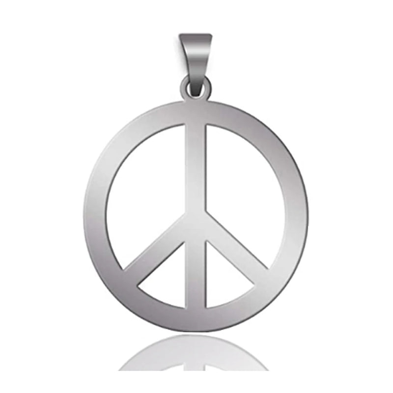 5Pcs Stainless Steel Peace Symbol Pendant Tag for DIY Necklace