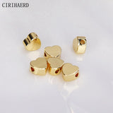 5mm Heart Spacer Beads 14K Plated DIY Bracelet Jewelry Accessories