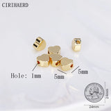 5mm Heart Spacer Beads 14K Plated DIY Bracelet Jewelry Accessories