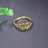 High Rose Silver Plated Double Heart Wedding Band Rings