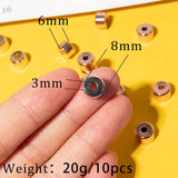 5pcs 6x8mm Round Tube Beads Silver Flat Surface Charms Jewelry Accessory