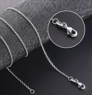 5pcs 925 Silver Necklace 16-24 Inch 1mm Fine Chain O-Chain Jewelry Gift