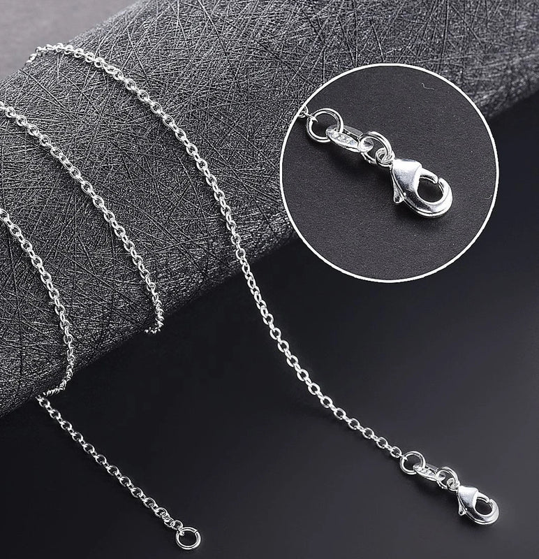 5pcs 925 Silver Necklace 16-24 Inch 1mm Fine Chain O-Chain Jewelry Gift