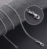 5pcs 925 Silver Necklace 16-24 Inch 1mm Fine Chain O-Chain Jewelry Gift