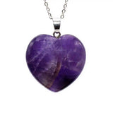 5pcs Amethyst Heart-shaped Pendant Women Reiki Tibetan Charms Beads Gift Cross