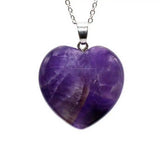 5pcs Amethyst Heart-shaped Pendant Women Reiki Tibetan Charms Beads Gift Cross