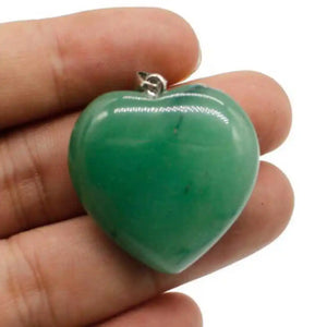 5pcs Green Jade Heart-shaped Lucky Pendant Craft Healing Gift