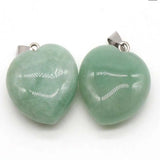 5pcs Green Jade Heart-shaped Lucky Pendant Craft Healing Gift