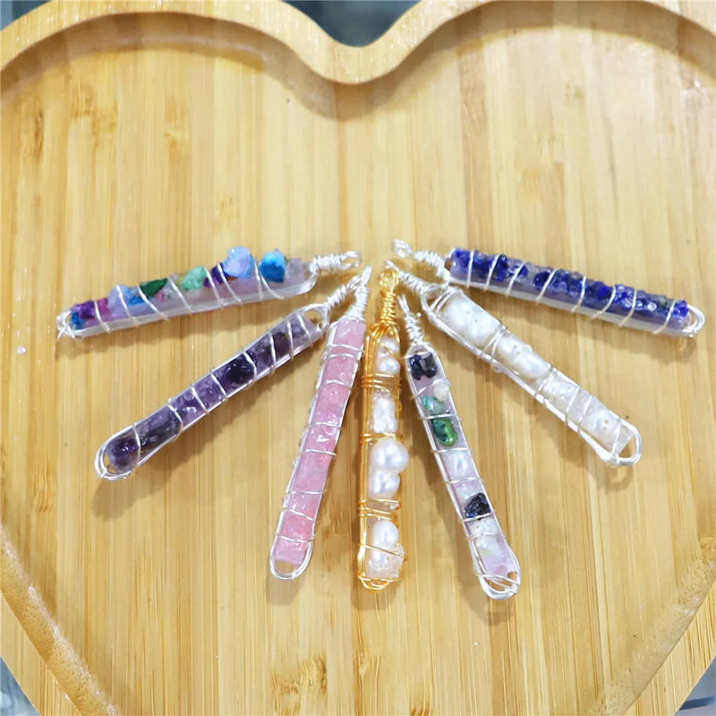 5pcs Natural Pearl Pendants Stone Bead Charm Jewelry DIY Necklace Earrings