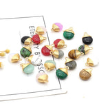 5pcs Natural Stone Small Pendant for DIY Jewelry Making