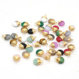 5pcs Natural Stone Small Pendant for DIY Jewelry Making