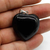 5pcs Agate Lucky Heart-shaped Pendant Silver Craft Quartz Chakra Healing