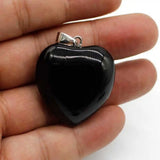 5pcs Agate Lucky Heart-shaped Pendant Silver Craft Quartz Chakra Healing