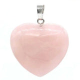 5pcs Pink Quartz Lucky Heart Pendant Choker Steel Jewelry
