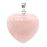 5pcs Pink Quartz Lucky Heart Pendant Choker Steel Jewelry
