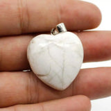 5pcs Natural Turquoise Heart-shaped Pendant Crystal Chain Women Necklace
