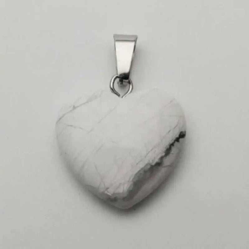 5pcs Natural Turquoise Heart-shaped Pendant Crystal Chain Women Necklace