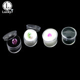 5pcs Clear Round Rhinestone Box Plastic Beads Jewelry Case Storage Gem Organizer
