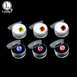 5pcs Clear Round Rhinestone Box Plastic Beads Jewelry Case Storage Gem Organizer