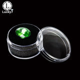5pcs Clear Round Rhinestone Box Plastic Beads Jewelry Case Storage Gem Organizer