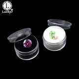 5pcs Clear Round Rhinestone Box Plastic Beads Jewelry Case Storage Gem Organizer
