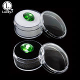 5pcs Clear Round Rhinestone Box Plastic Beads Jewelry Case Storage Gem Organizer