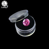 5pcs Clear Round Rhinestone Box Plastic Beads Jewelry Case Storage Gem Organizer