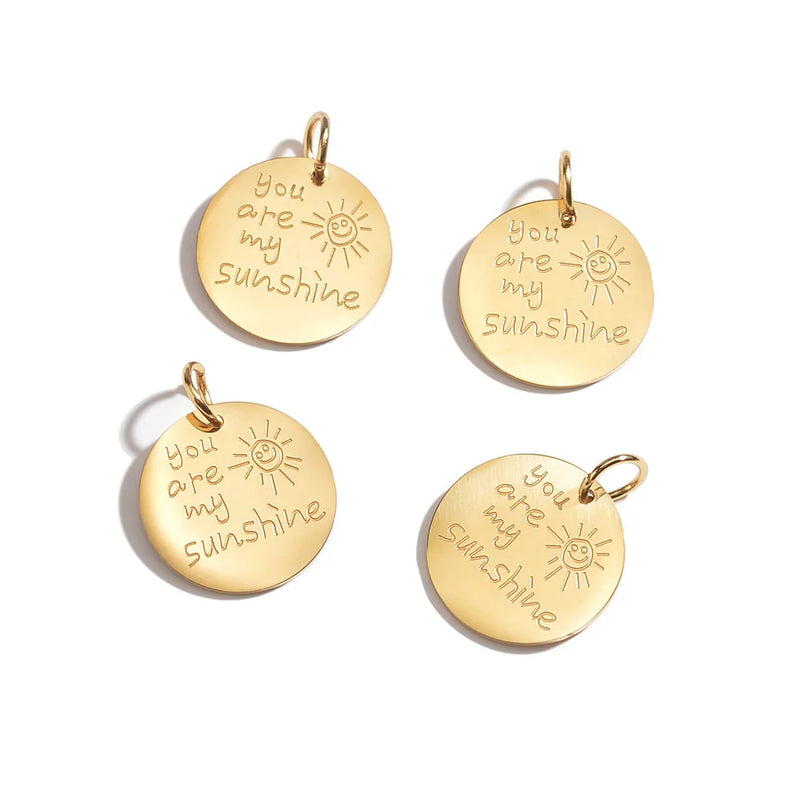 5pcs You are my sunshine Charms Stainless Steel Pendants