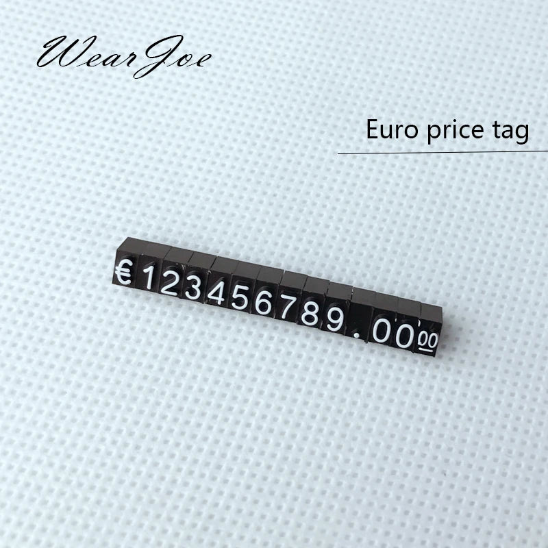 5pcs Mini Acrylic Combined Tag Euro HK US Dollar Adjustable Number Pricing Label