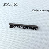 5pcs Mini Acrylic Combined Tag Euro HK US Dollar Adjustable Number Pricing Label