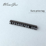 5pcs Mini Acrylic Combined Tag Euro HK US Dollar Adjustable Number Pricing Label