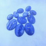 5pcs Natural Lace Agate,Blue Chalcedony Bead Cabochons Oval Gem stone Ring Face