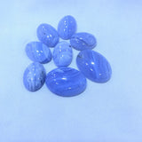 5pcs Natural Lace Agate,Blue Chalcedony Bead Cabochons Oval Gem stone Ring Face