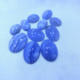 5pcs Natural Lace Agate,Blue Chalcedony Bead Cabochons Oval Gem stone Ring Face