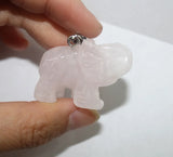 5pcs Natural Red Agates Crystal Stone Pink Crystal Hand-Carved Elephant Pendant