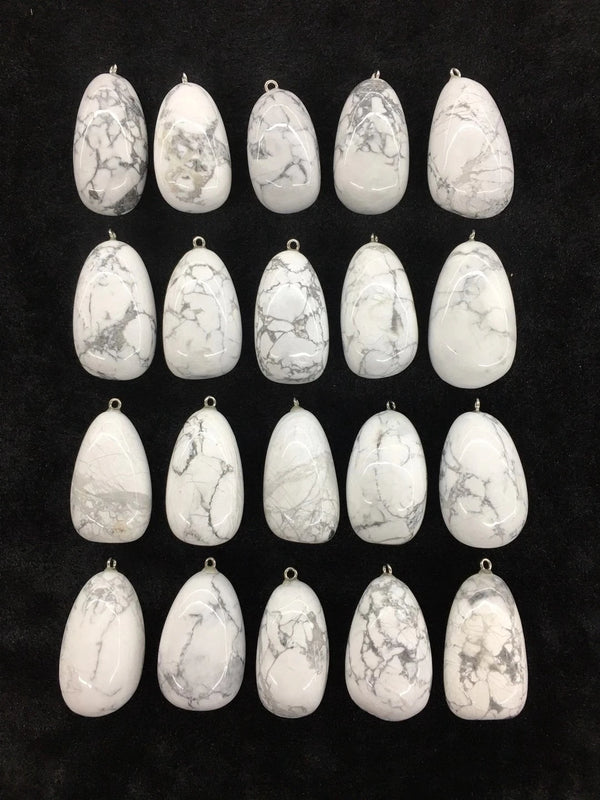 5pcs Polished Labradorite Gem Stone Bead Pendant 30-45mm